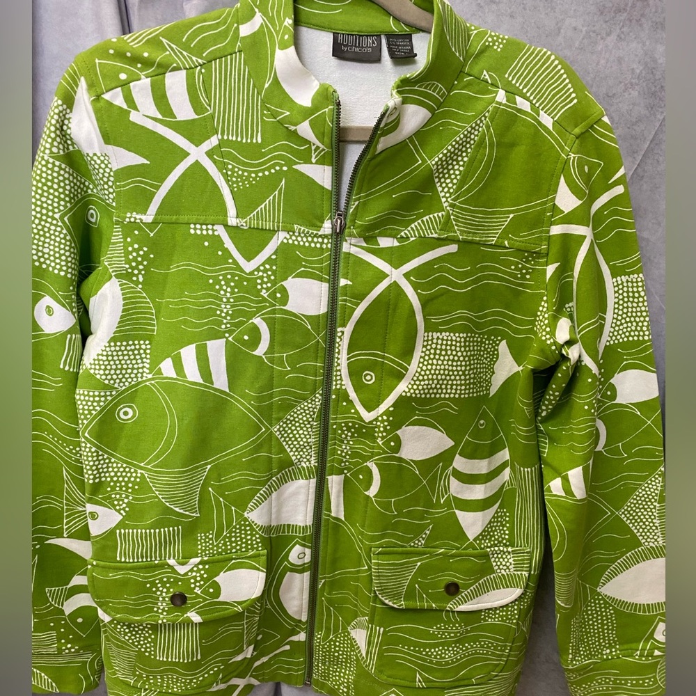 Additions by Chicos. Green Jacket. Size 1